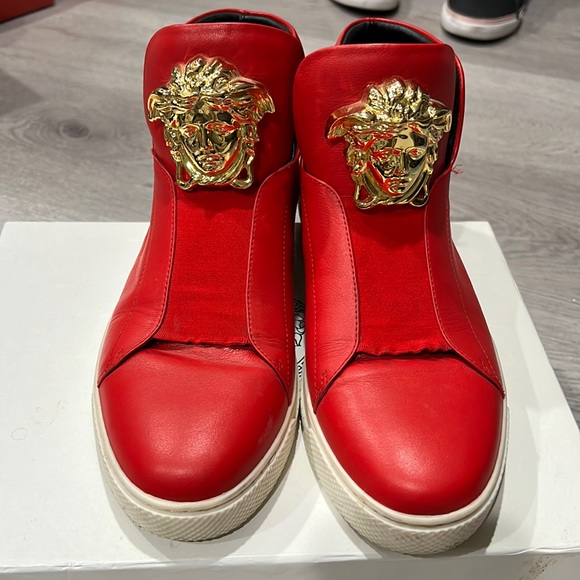 Other - Versace Red Leather Palazzo Medusa High size 10 with box